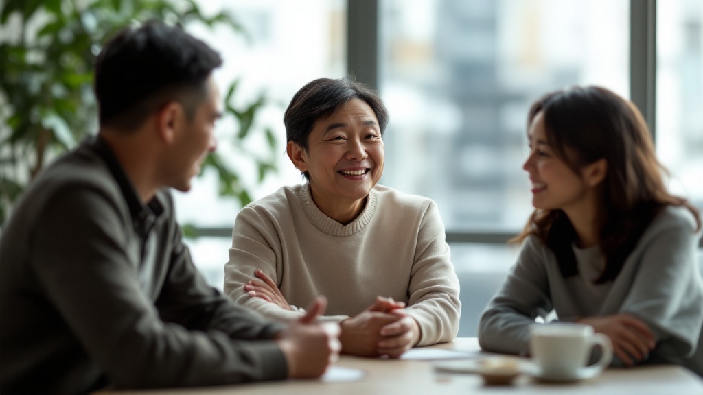 不登校の課題に向き合うため家族で話し合う様子