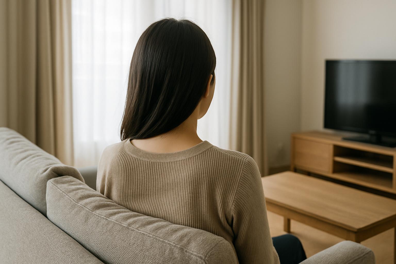 周囲に相談できず、孤独を感じる母親の様子