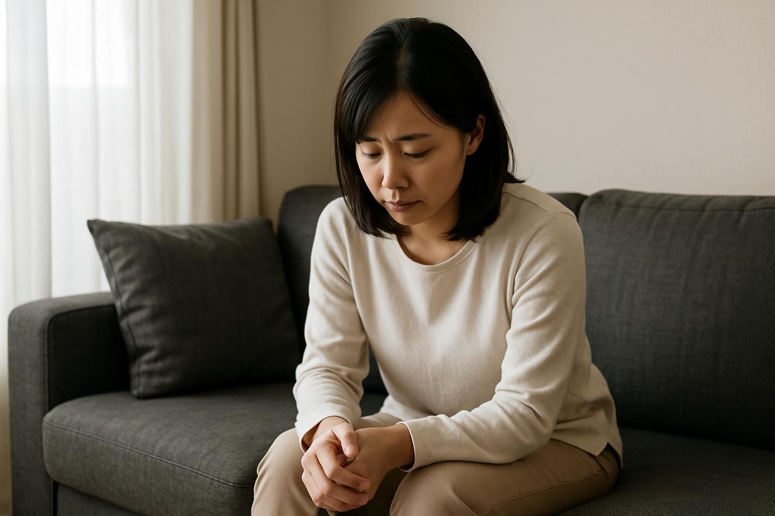 不登校の子どもにどう接するべきか悩む親の姿